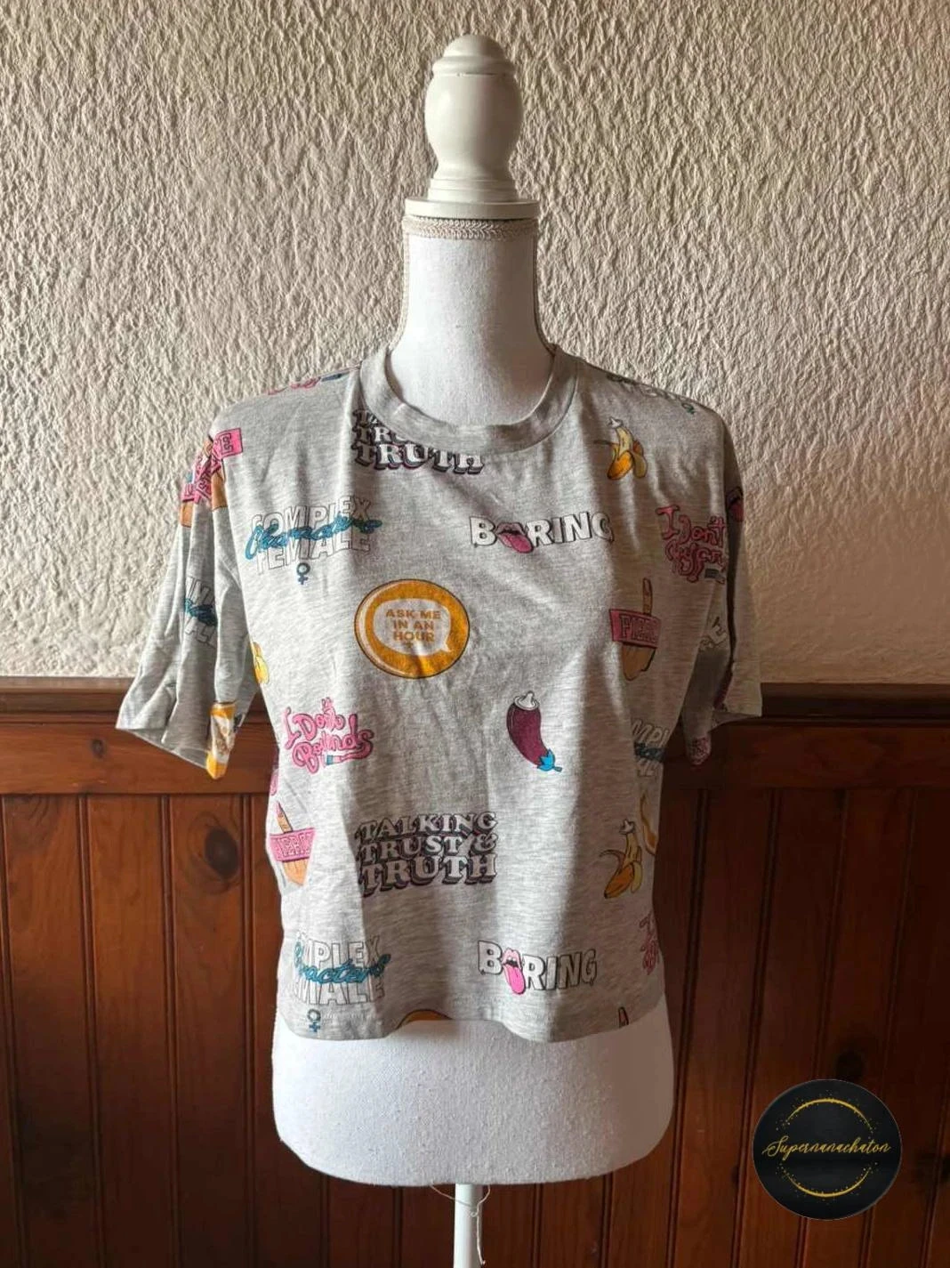 Crop top gris à motifs Sex Education Undiz Taille m / 38